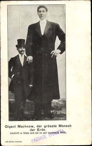 Ak Gigant Machnow, der größte Mensch der Erde, Portrait