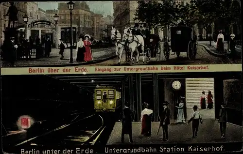 Ak Berlin, U-Bahnhof Station Kaiserhof