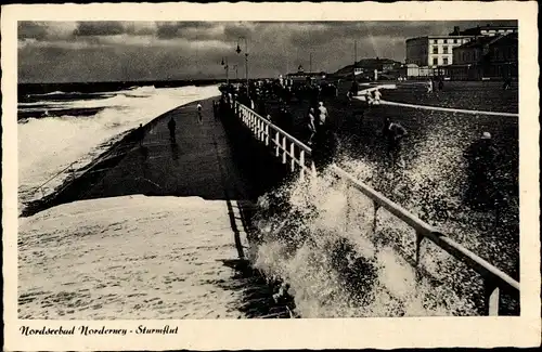 Ak Norderney in Ostfriesland, Strumflut