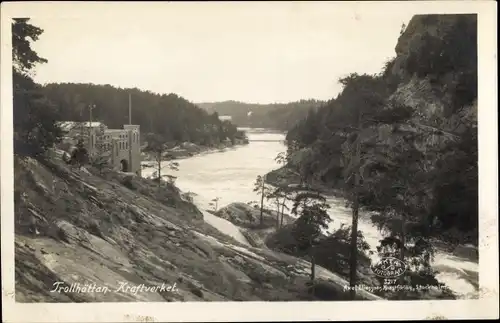 Foto Ak Trollhättan Schweden, Kraftverket