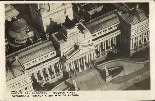 Ak Buenos Aires Argentinien, Frente del Congreso, Fliegeraufnahme