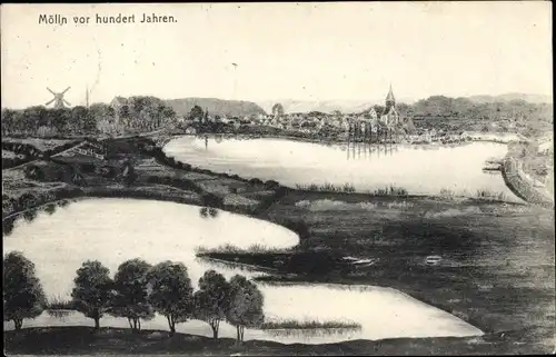 Ak Mölln, Panorama vom Ort vor hundert Jahren