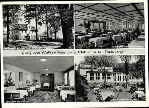 Ak Rolfshagen Auetal Niedersachsen, Waldgasthaus Süße Mutter, Wintergarten m. Musikpavillon, Veranda