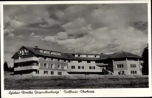 Ak Torfhaus Altenau Schulenberg Niedersachsen, Gustav Bratke Jugendherberge, Gesamtansicht