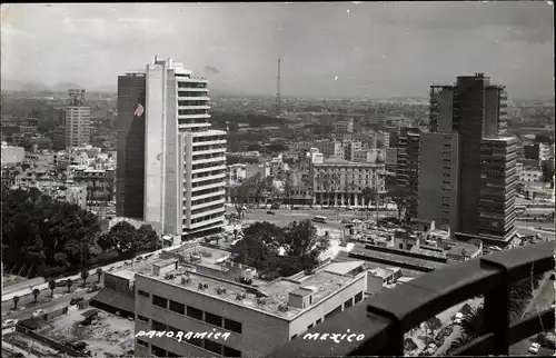 Foto Ak Mexiko Stadt, Panorama vom Ort