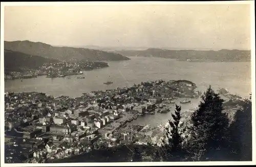 Foto Ak Bergen Norwegen, Gesamtansicht