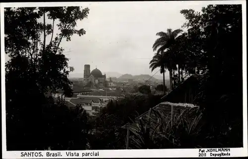 Ak Santos Brasilien, Vista parcial, Teilansicht