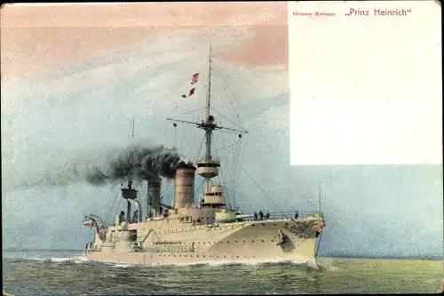 Ak Deutsches Kriegsschiff, SMS Prinz Heinrich, Großer Kreuzer, Kaiserliche Marine