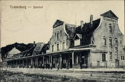 Ak Kranenburg Niederrhein, Blick auf den Bahnhof, Gleisseite