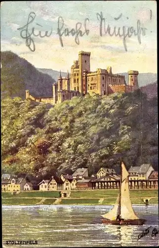 Künstler Ak Stolzenfels Koblenz, Schloss