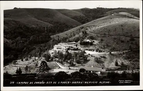 Ak Est. de S. Paulo Brasilien, Campos de Jordao, Hotel Refugio Alpino