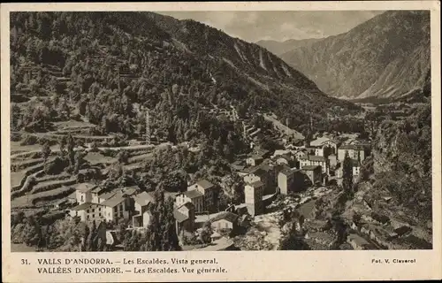 Ak Les Escaldes-Engordany Andorra, Vue générale
