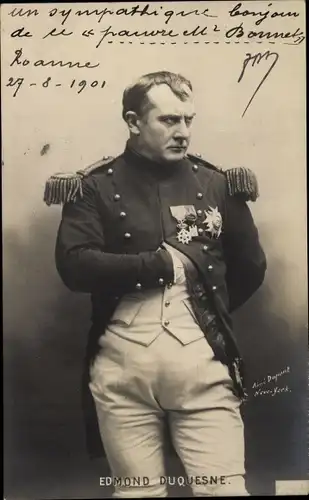Ak Schauspieler Edmond Duquesne, Portrait als Napoleon