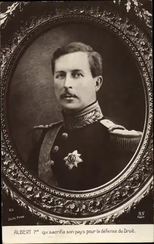 Ak König Albert Leopold I. von Belgien, Portrait