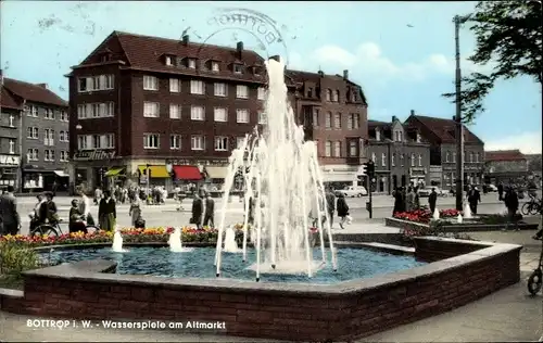 Ak Bottrop Nordrhein Westfalen, Wasserspiele am Altmarkt