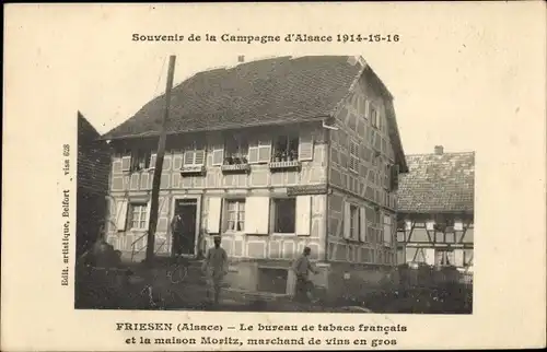 Ak Friesen Elsass Haut Rhin, Le bureau de tabacs francais, Maison Moritz