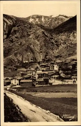 Ak Canillo Andorra, Panorama vom Ort