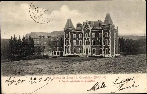 Ak Namur Wallonien, St. Martin de Ligugè á Chevetogne (Belgique), Facade principale du Monastère