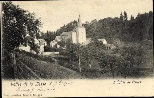 Ak Celles Wallonien Hennegau, Vallée de la Lesse, L'Église de Celles