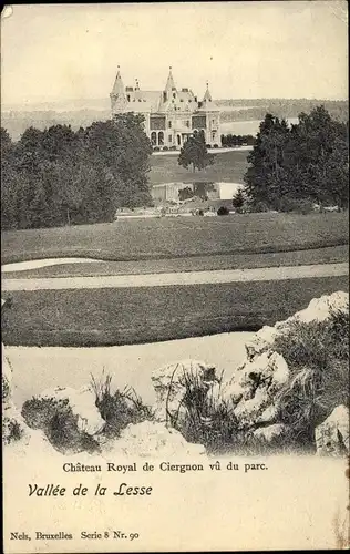 Ak Namur Wallonien, Vallée de la Lesse, Château Royal de Ciergnon vû du parc