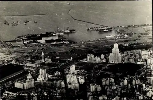 Ak Puerto Nuevo Buenos Aires Argentinien, Blick auf den Ort, Fliegeraufnahme