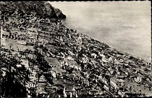 Ak St. Pierre Martinique, Ruinen nach Vulkanausbruch 1902, Panorama