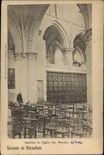 Ak Herenthals Antwerpen Anvers Flandern, Interieur de l'eglise Sainte Waudru