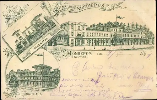 Litho Neuwied in Rheinland Pfalz, Monrepos, Segenhaus, Forsthaus