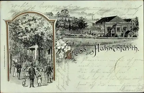 Litho Hahnenfurth Wuppertal in Nordrhein Westfalen, Ortschaft, Garten