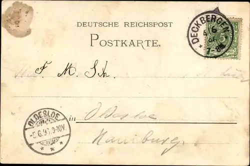 Litho Deckbergen Rinteln in Niedersachsen, Paschenburg, Hotel und Pension