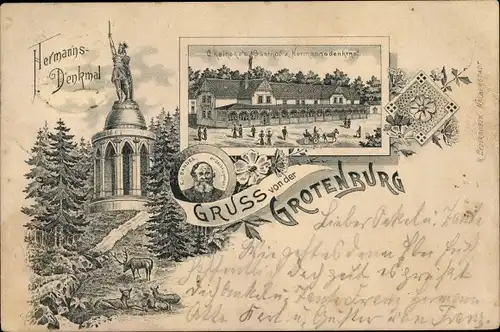 Litho Detmold in Nordrhein Westfalen, Gruß von der Grotenburg