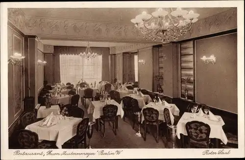 Ak Berlin Charlottenburg, Meinekestr. 24, Restaurant Zum Ansternmeyer, Innenansicht, Roter Saal