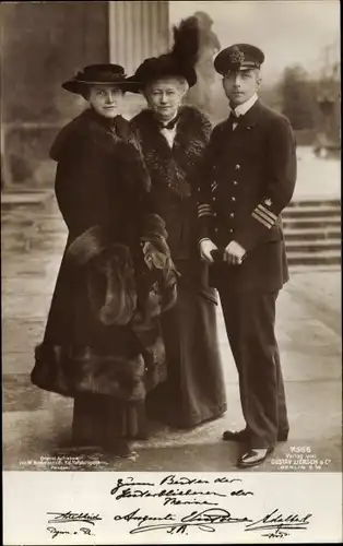 Ak Kaiserin Auguste Viktoria, Adalbert Prinz von Preußen, Prinzessin Adelheid Erna Carolina Marie