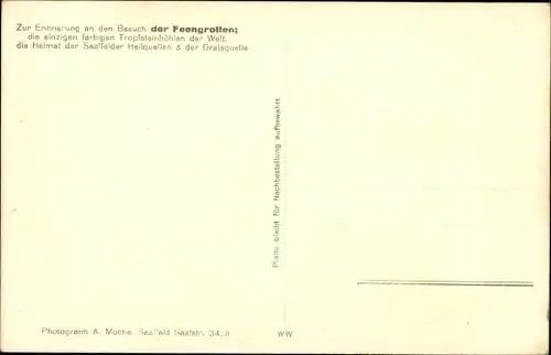 Ak Saalfeld an der Saale Thüringen, Feengrotten, Gruppenbild