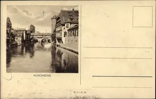 Ak Nürnberg in Mittelfranken Bayern, Brücke, Stadtansicht