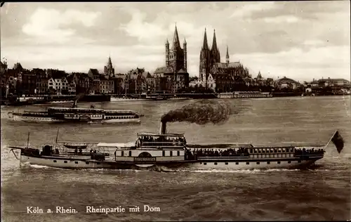 Ak Köln am Rhein, Rheinpartie am Dom