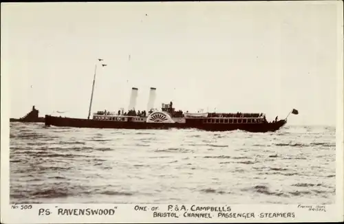 Ak Dampfer PS Ravenswood, P&A Campbell's Bristol Channel Passenger Steamers