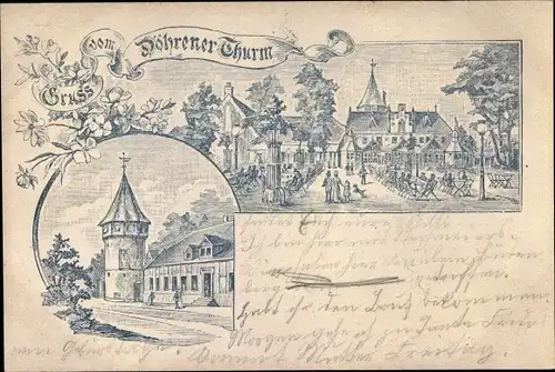 Litho Döhren Hannover Niedersachsen, Döhrener Turm, Gastwirtschaft