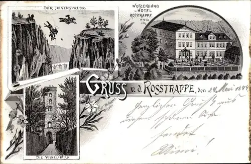 Litho Thale im Harz, Rosstrappe, Winzenburg, Hotel, Hexensprung