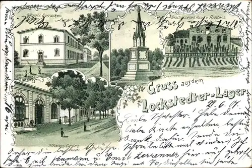 Litho Lockstedt in Schleswig Holstein, Lockstedter Lager, Offiziersbaracken, Casino, Haus v. Ridders