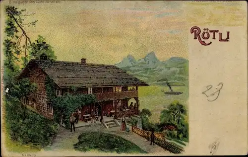 Haltgegendaslicht Litho Seelisberg Kt. Uri Schweiz, Rütli