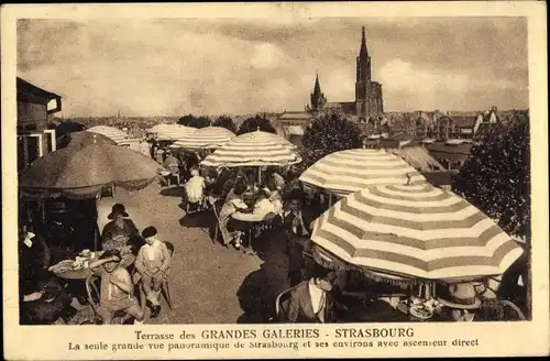 Ak Strasbourg Straßburg Elsass Bas Rhin, Terrasse des Grandes Galeries