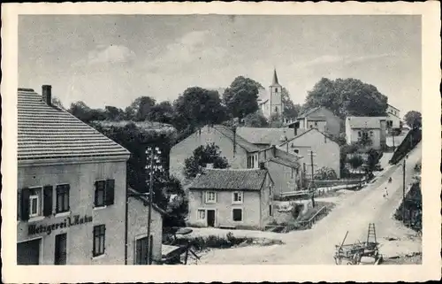 Ak Ittersdorf Wallerfangen Saarland, Straßenpartie, Metzgerei Hahn