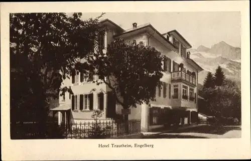 Ak Engelberg Kt. Obwalden Schweiz, Hotel Trautheim