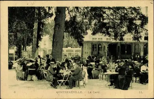 Ak Contrexéville Neufchâteau Vosges, Le Café