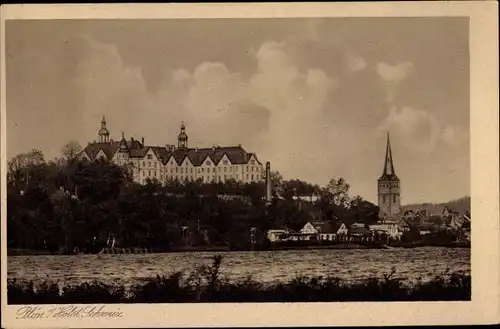 Ak Plön in Schleswig Holstein, Schloss, Kirchturm, Ort