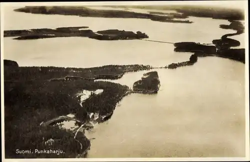 Ak Punkaharju Finnland, Fliegerbild von der Landschaft