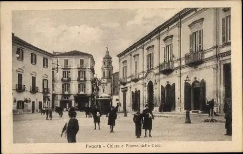 Ak Foggia Puglia, Chiesa e Piazza delle Croci