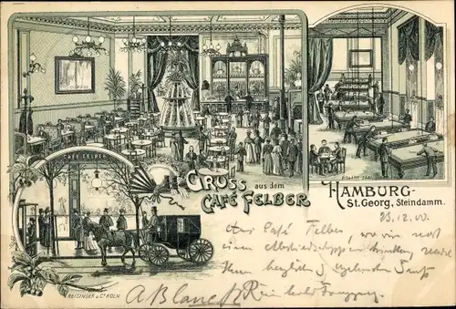 Litho Hamburg Mitte St. Georg, Café Felber, Steindamm