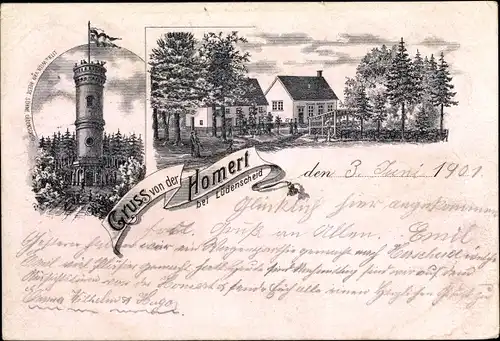 Litho Homert Lüdenscheid im Märkischen Kreis, Aussichtsturm